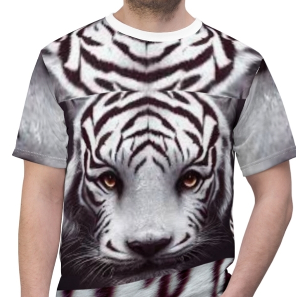 White Tiger Unisex Cut & Sew Tee - Picture 2 of 6
